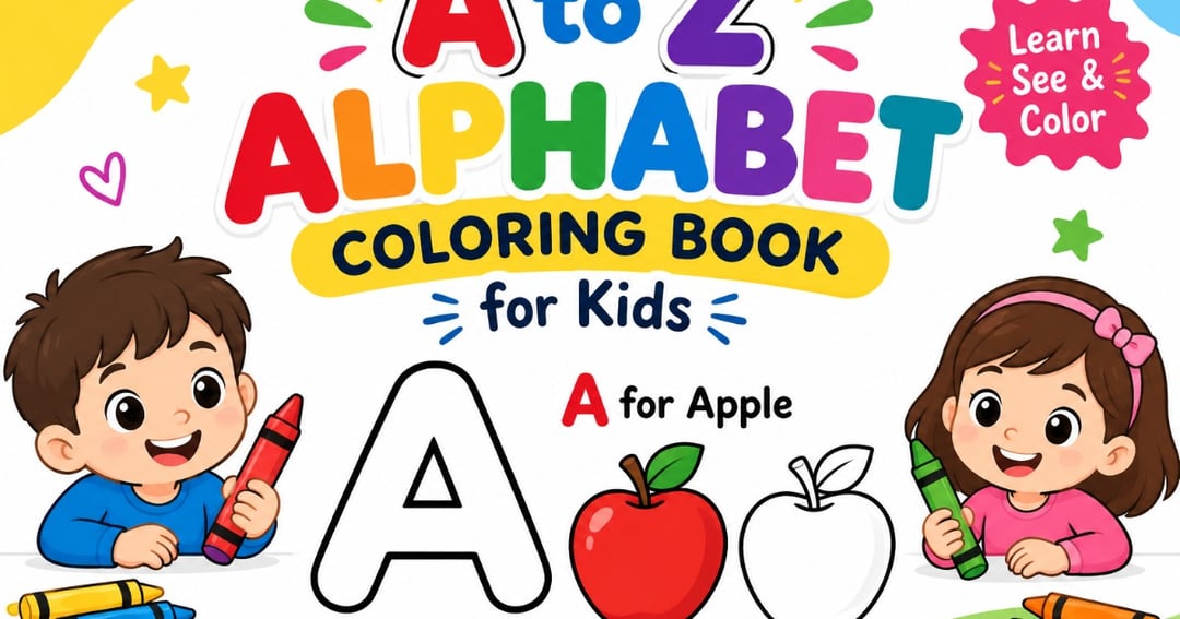 A to Z Alphabet Coloring Book for Kids | Learn, See & Color