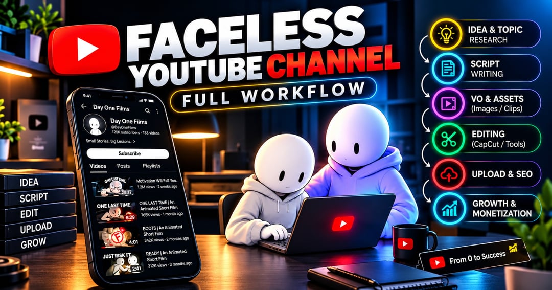 🚀 FACELESS YOUTUBE CHANNEL — FULL WORKFLOW