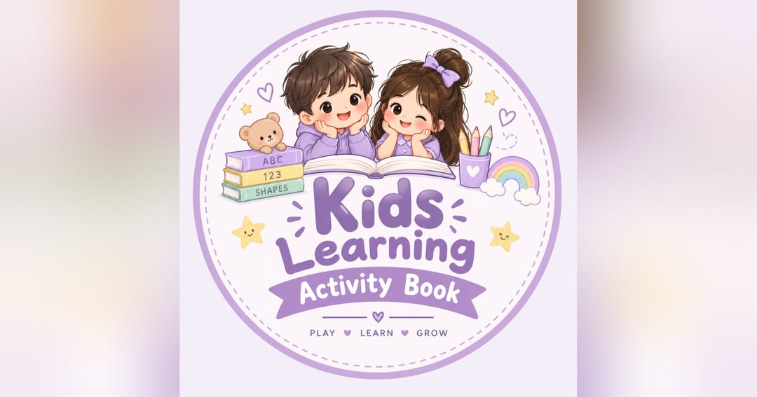 Kids Learning Activity Book - ABC, Numbers, Tracing & Coloring | 20 Pages | Ages 3-6