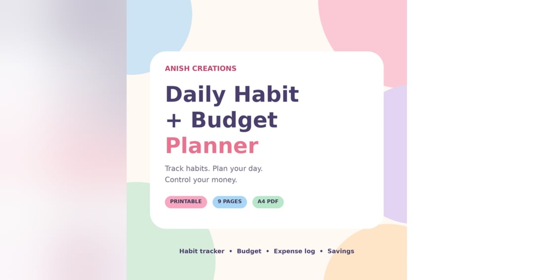 Daily Habit + Budget Planner (Printable PDF, A4)