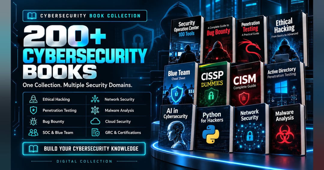 🔐 200+ Cybersecurity Books Collection - 2026