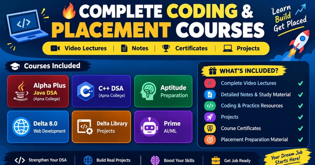🚀 Complete Coding & Placement Preparation Bundle🚀 Complete Coding & Placement Preparation Bundle