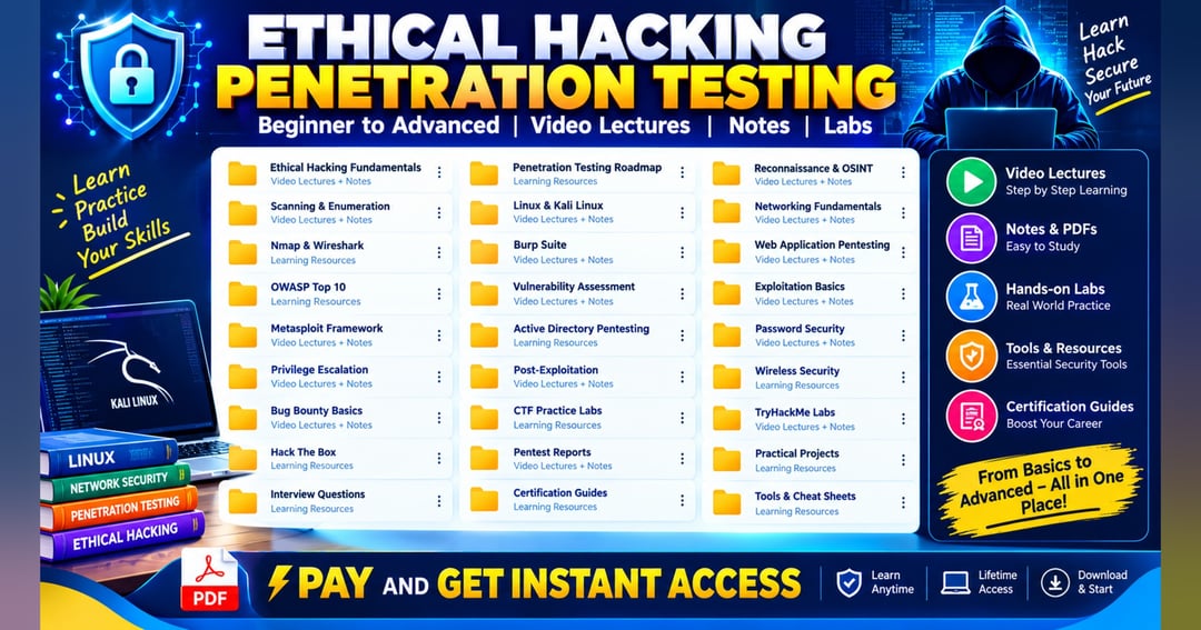 Ethical Hacking & Penetration Testing Complete Course Bundle | Beginner to Advanced - 2026
