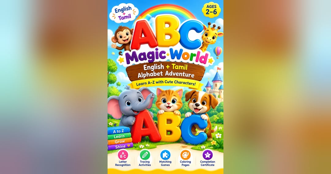 ABC Magic World 🌈 | English + Tamil Alphabet Learning eBook for Kids (Ages 2–6)