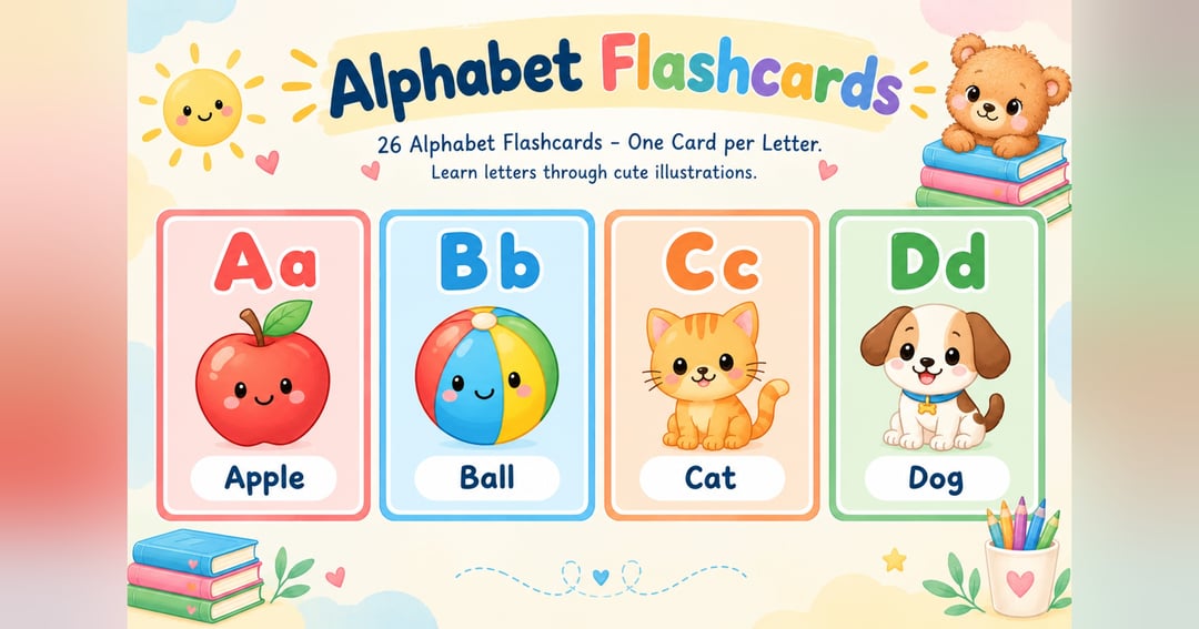 AI Prompts for Kids’ Flashcards | Alphabet, Animals, Fruits & Vegetables, image 5