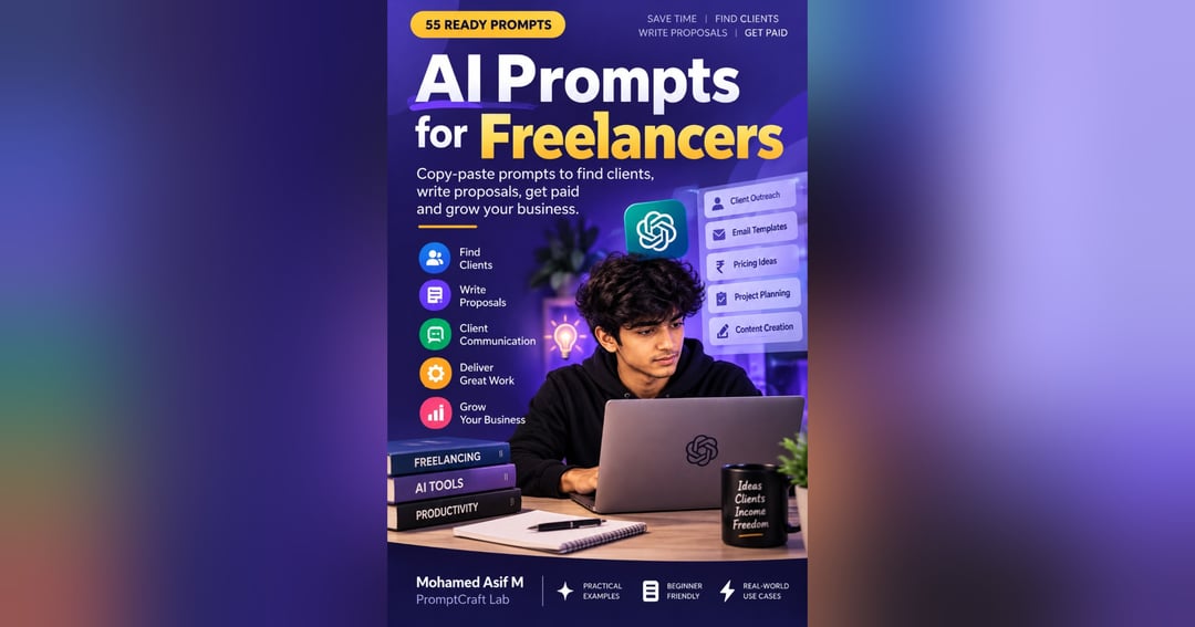 AI Prompts for Freelancers: 50 Copy-Paste Prompts to Find Clients, Write Proposals & Get Paid