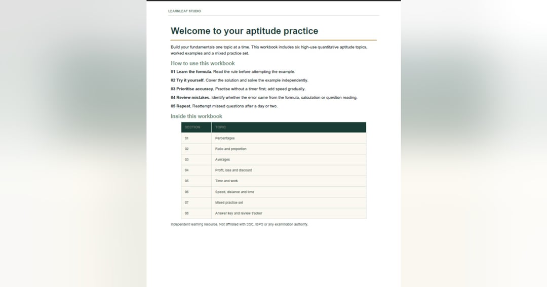 LearnLeaf Studio β Quantitative Aptitude Made Simple, image 2