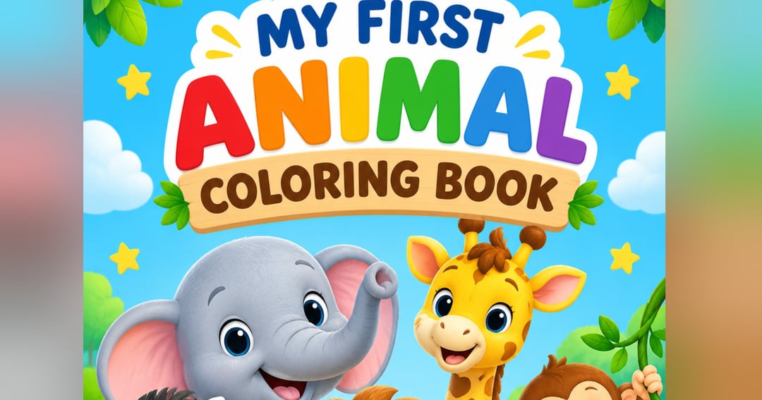 Animal Coloring Book for Kids Ages 2-6 - 40 Cute Animals to Color