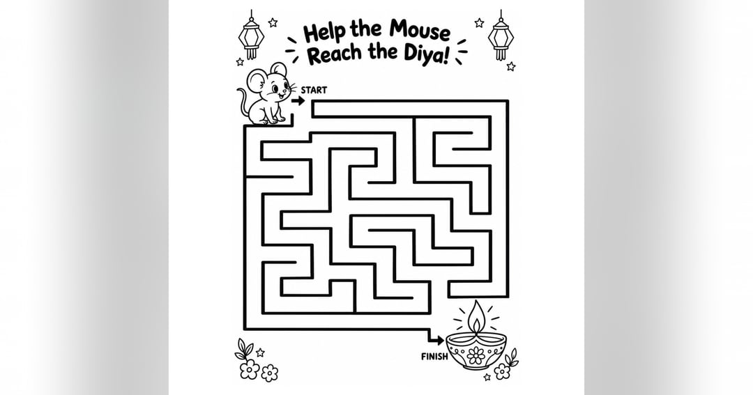 Diwali Activity Book for Kids - Colouring, Maze, Word Search & More πͺ | 30 Pages Festival Fun, image 3