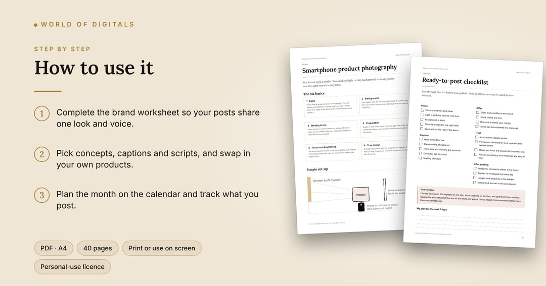 Boutique Social Media Design Kit – Captions, Reel Scripts & Content Calendar (PDF), image 4