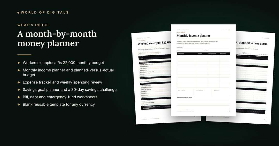 Smart Savings & Budget Planner – Printable Monthly Budget Workbook (PDF), image 2