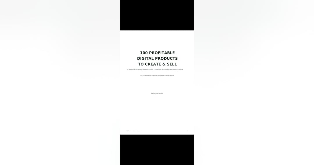 100 profitable digital product ideas