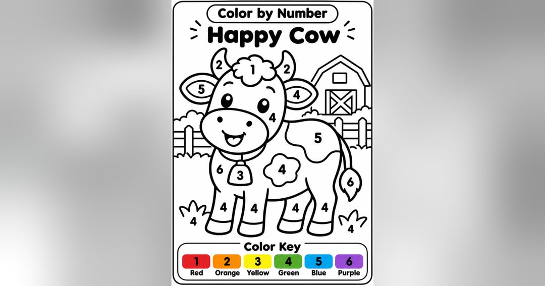 Farm Animals - Color by Numbers, image 4
