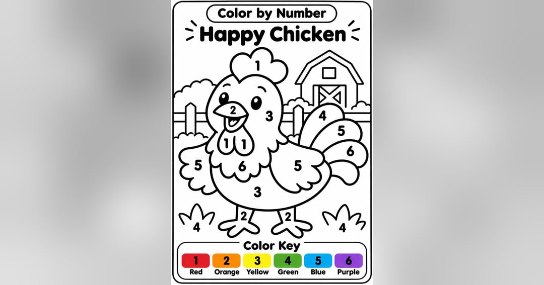 Farm Animals - Color by Numbers, image 5