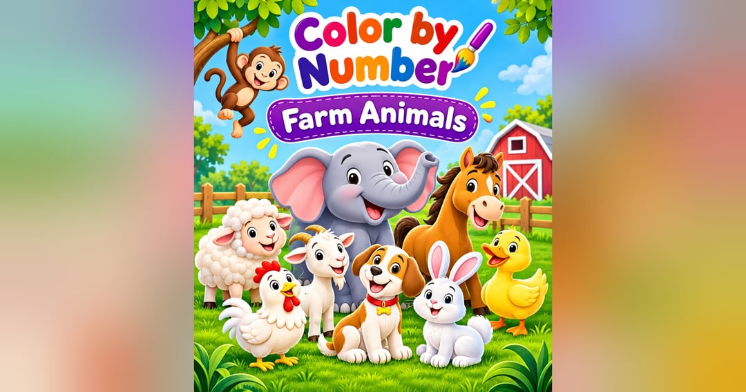 Farm Animals - Color by Numbers