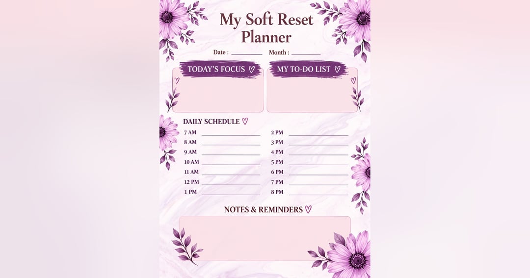 The Soft Reset Planner | 5-Page Printable Bundle, image 2