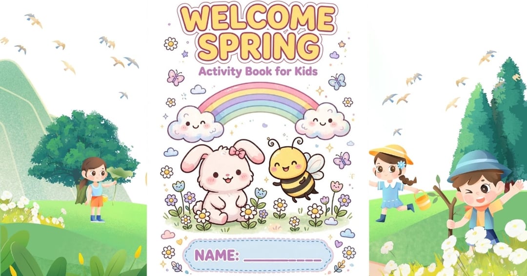 welcome spring colour book