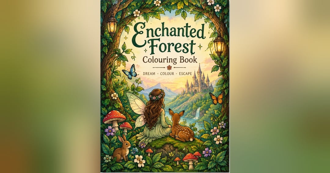 Coloring Book themed Enchanted Forest