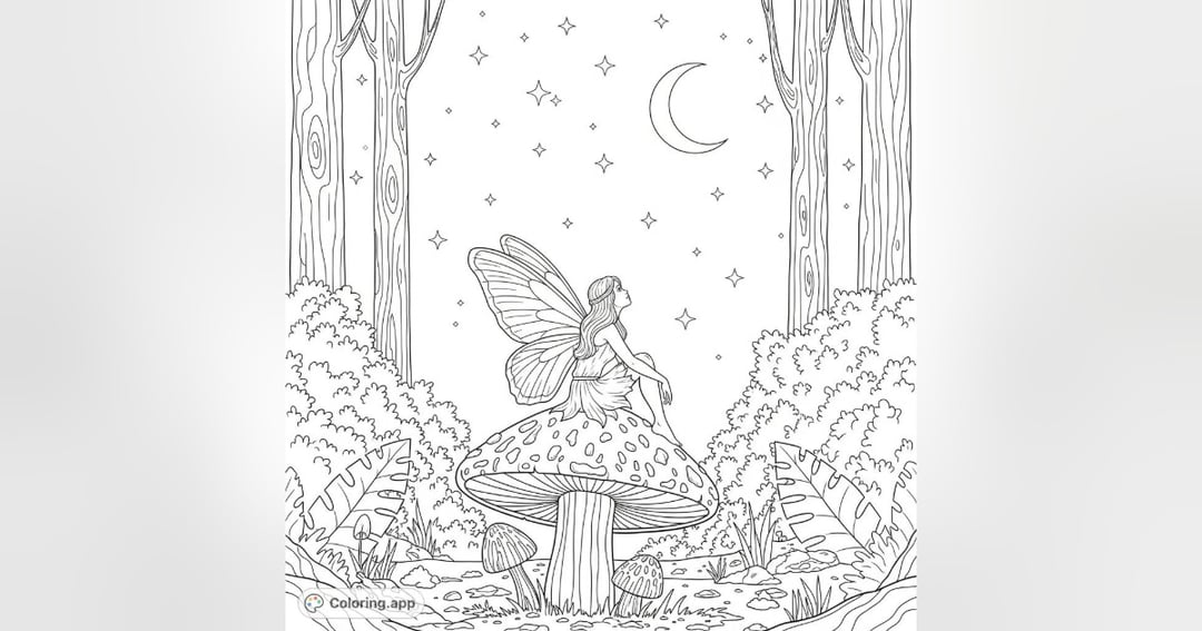 Coloring Book themed Enchanted Forest, image 4