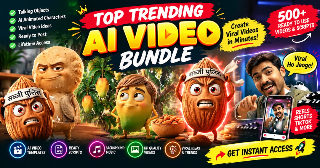 🔥 500+ AI Viral Videos Bundle | Ready-to-Use Animated Videos for YouTube Shorts, Instagram Reels & TikTok