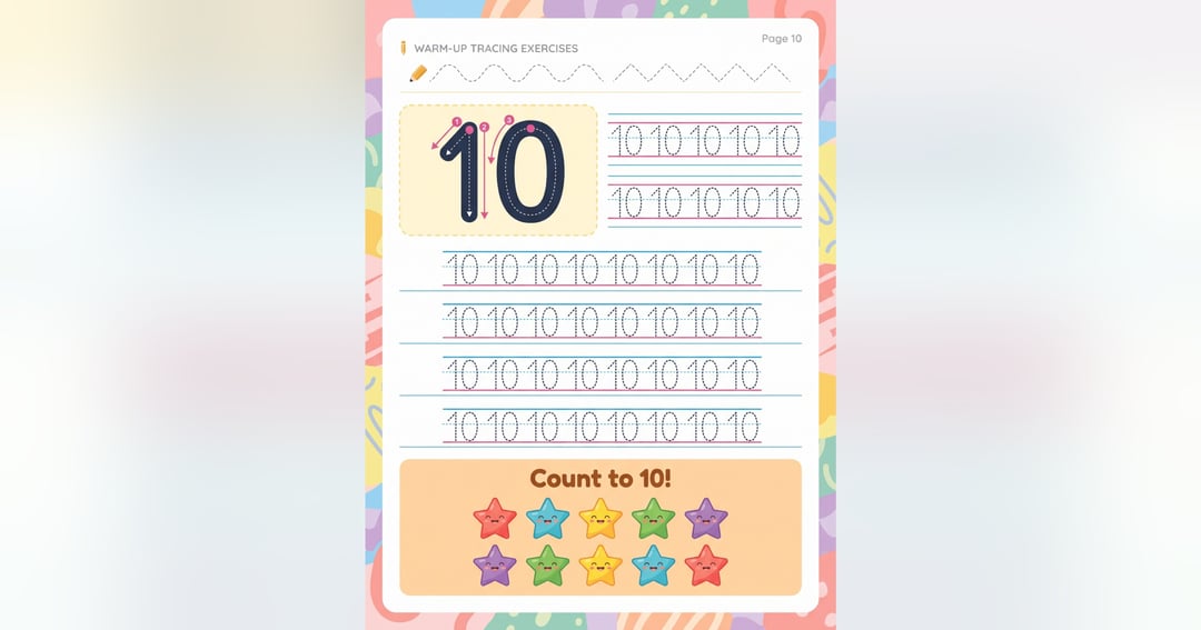Tresinix Number Tracing Workbook: 1-100 Handwriting Practice for Kids (Ages 3-5), image 3