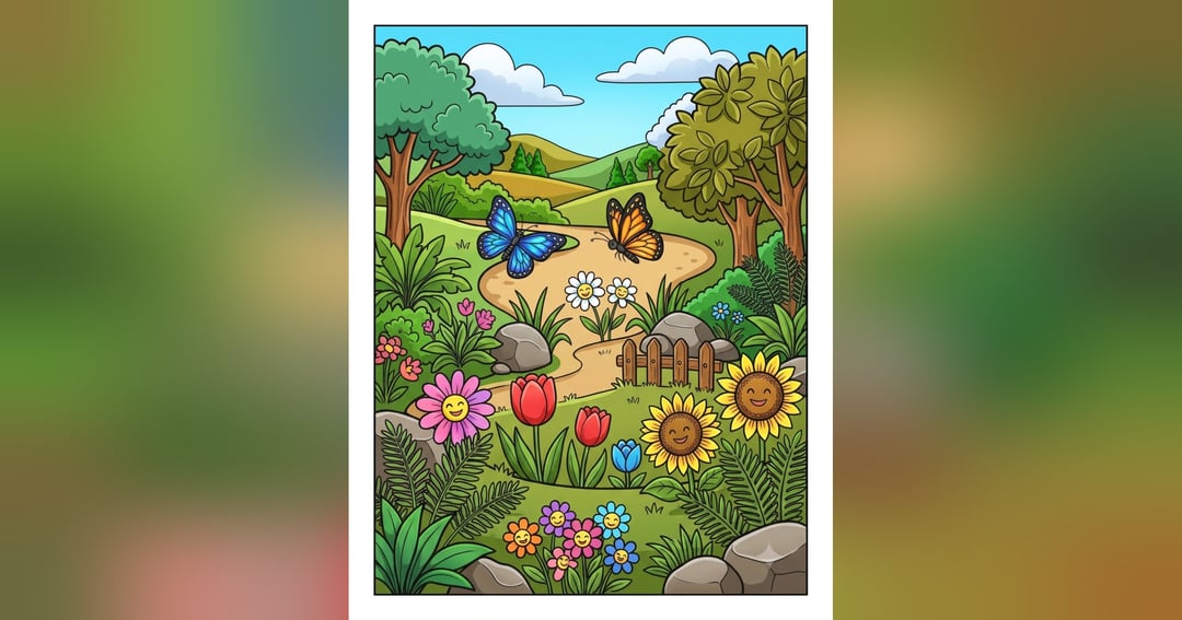 Nature Scenery Colouring Book for Kids, image 3