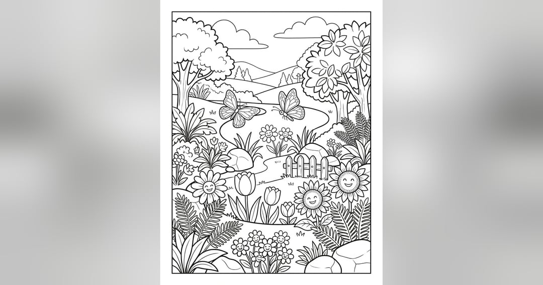 Nature Scenery Colouring Book for Kids, image 2