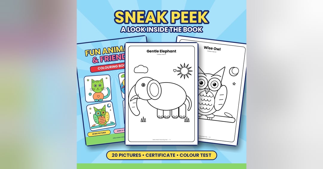 Fun Animals & Friends – Printable Colouring Book for Kids (Ages 3–8), image 2