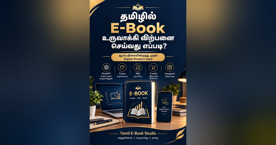 தமிழில் E-Book உருவாக்கி விற்பனை செய்வது எப்படி? — ஆரம்பநிலையிலிருந்து முதல் Digital Product வரை | Tamil E-Book Studio, image 2