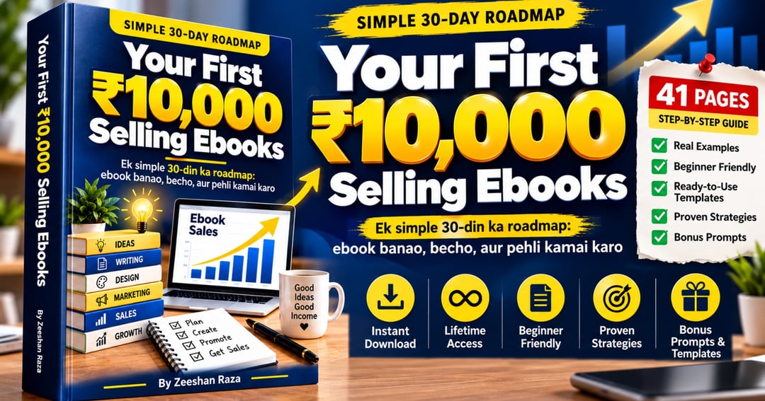 Your First βΉ10,000 Selling Ebooks β Simple 30-Day Beginner Roadmap