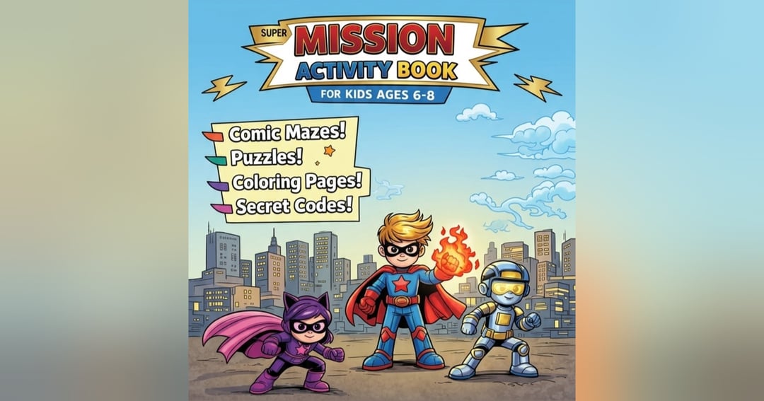 Superhero Activity Book for Kids | Mazes, Puzzles & Fun Challenges | Ages 4–8 | Printable PDF