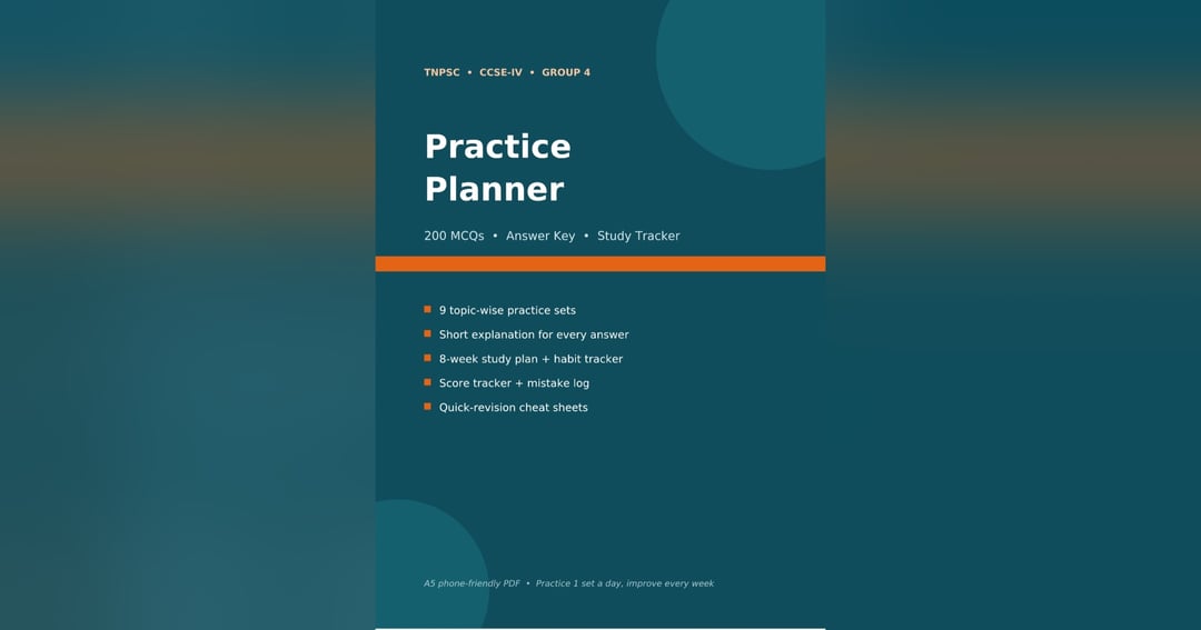 TNPSC Group 4 Practice Book: 200 Solved MCQs with 8-Week Study Plan