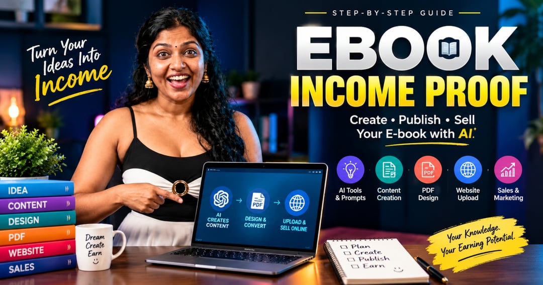 EBOOK INCOME PROOF – Learn How to Create, Publish & Sell E-books Online Using AI