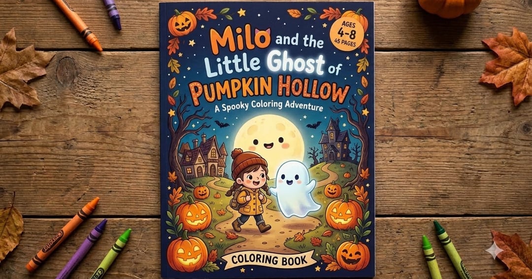 Mila and the Little Ghost Short Story Colouring Book for kids