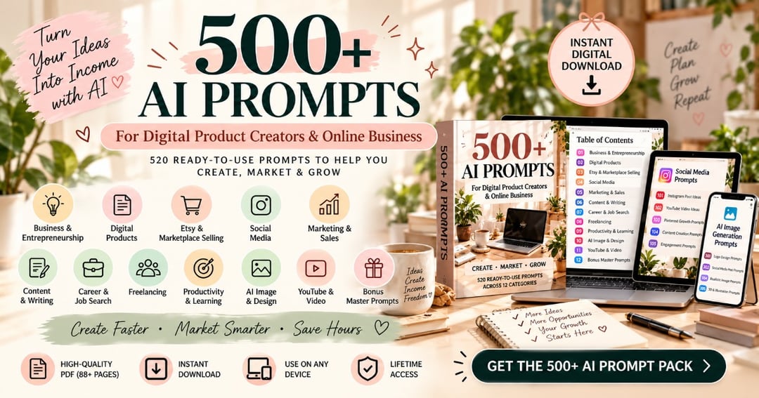 500+ AI PROMPTS for Digital Product Creators & Online Business