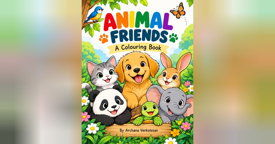 Animal Friends: A Colouring Book for Kids