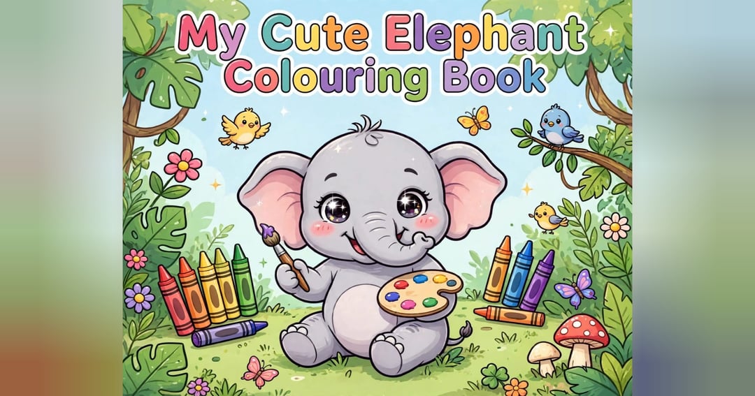 My cute elephant colouring book