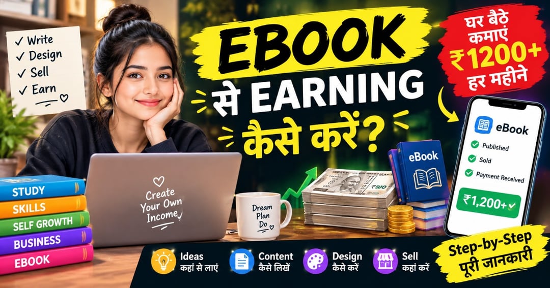 📘 EBOOK से EARNING कैसे करें? | घर बैठे पैसे कमाने की Step-by-Step Full Guide 💰