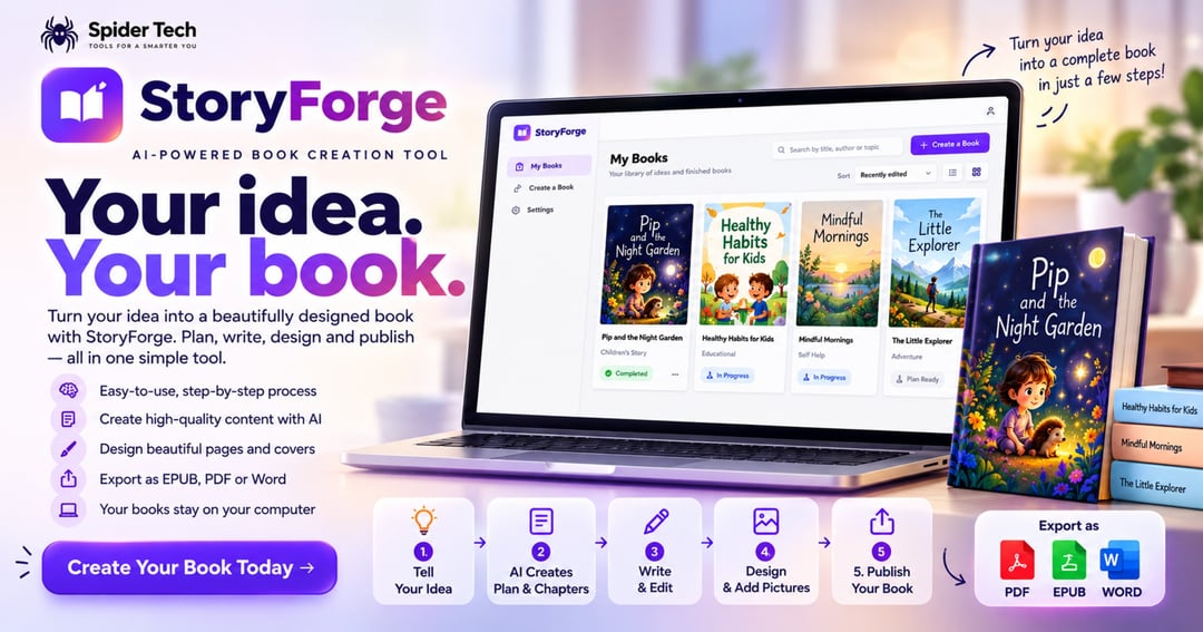 StoryForge AI Tool — Create Your Own eBook with AI in One Click