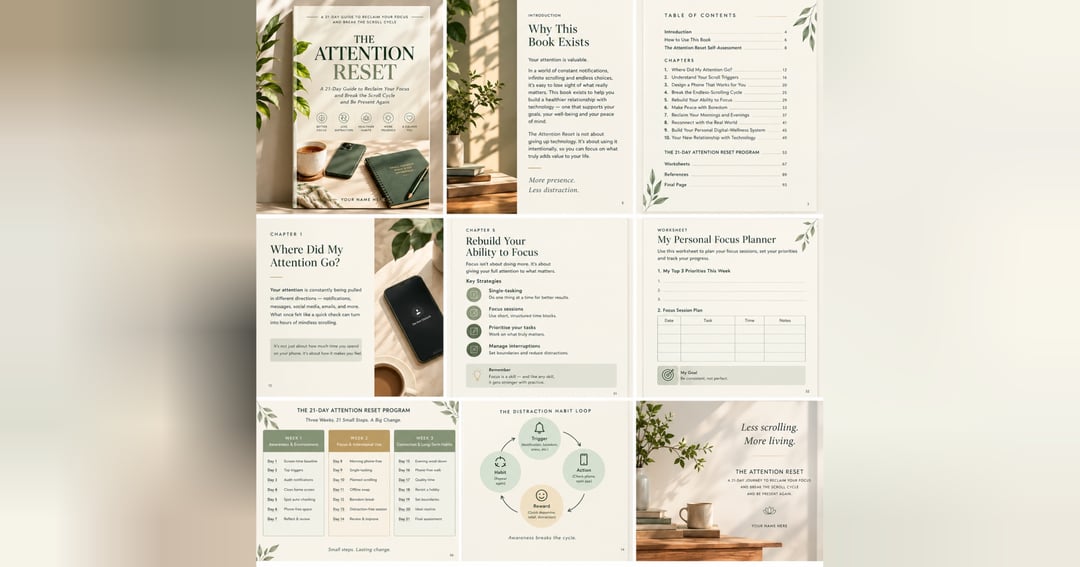 The Attention Reset: A 21-Day Guide to Reclaim Your Focus and Break the Scroll Cycle, image 2