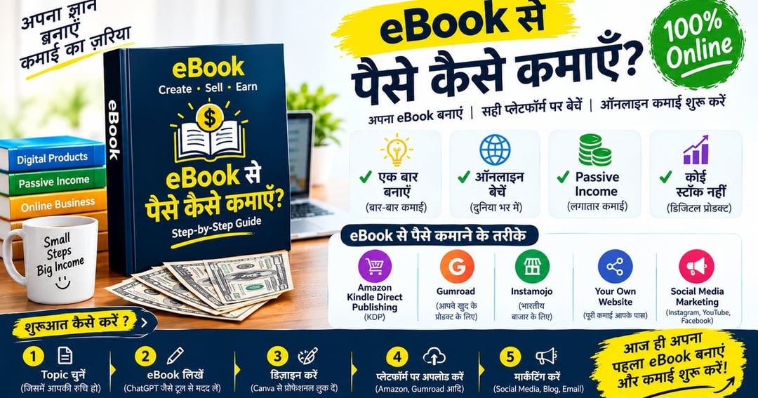 eBook से पैसे कैसे कमाएँ? | Step-by-Step Guide to Online Earning