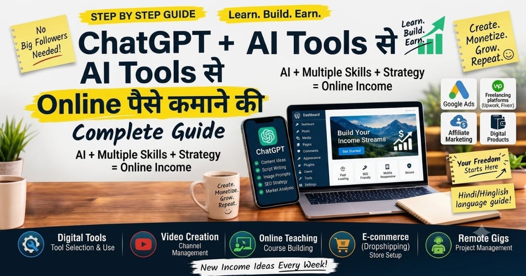 ChatGPT + AI Tools से Online पैसे कमाने की Complete Guide