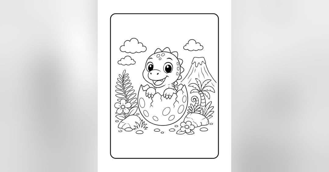 My First Baby Dinosaur Coloring Book for Kids | Printable PDF, image 5