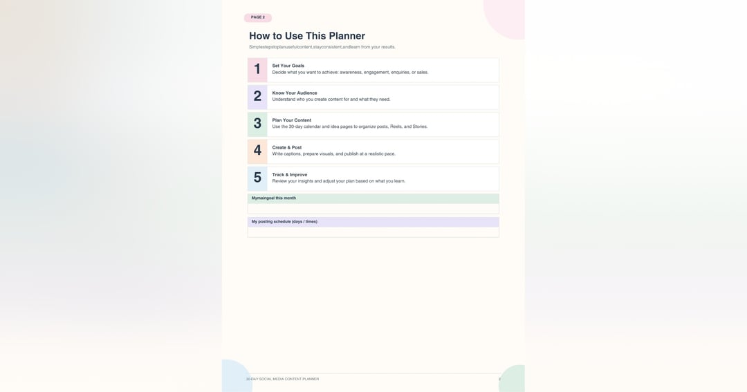 30-Day Social Media Content Planner | Instagram Reels, Content Calendar & Caption Templates, image 2