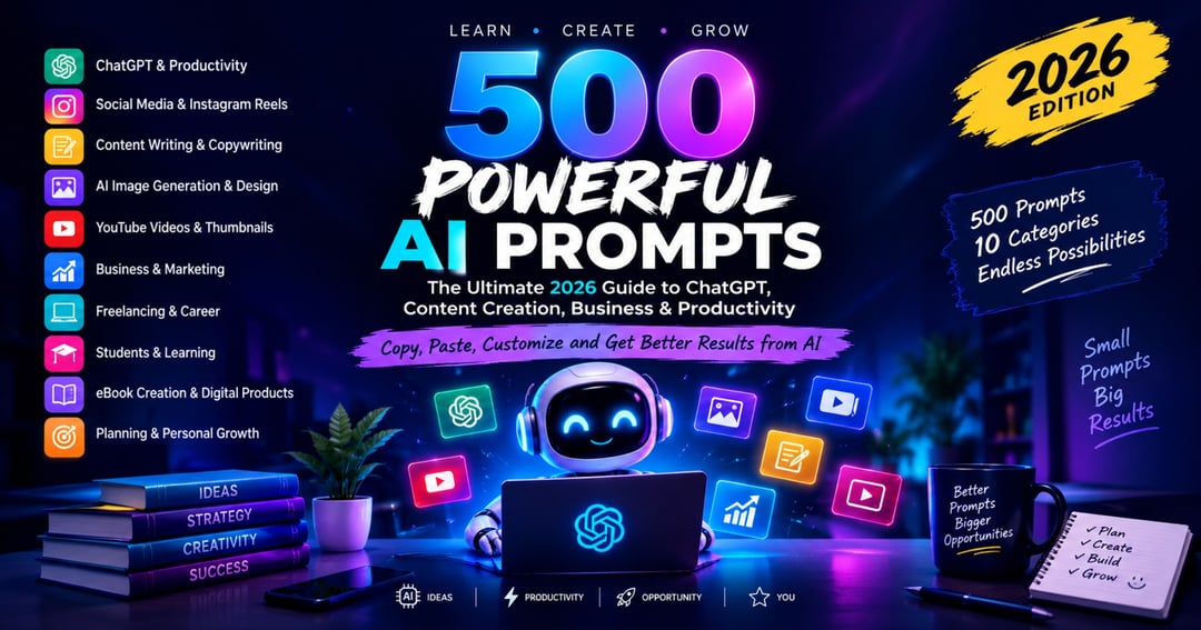 500 Powerful AI Prompts: The Ultimate 2026
