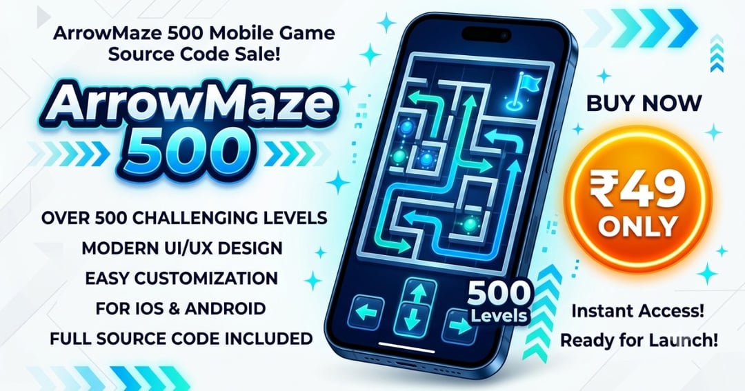 ArrowMaze 500 - Android Source Code | 2D Brain Puzzle Game with 500 Levels & AdMob Ads