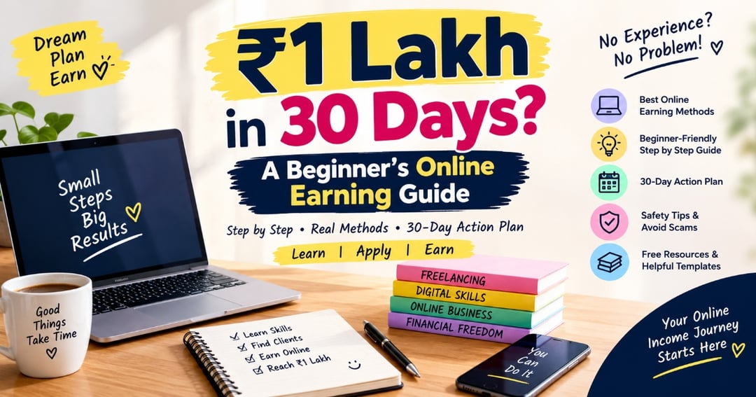 ₹1 Lakh in 30 Days? | Beginner’s Online Earning Guide – Learn How to Earn Online from Zero
