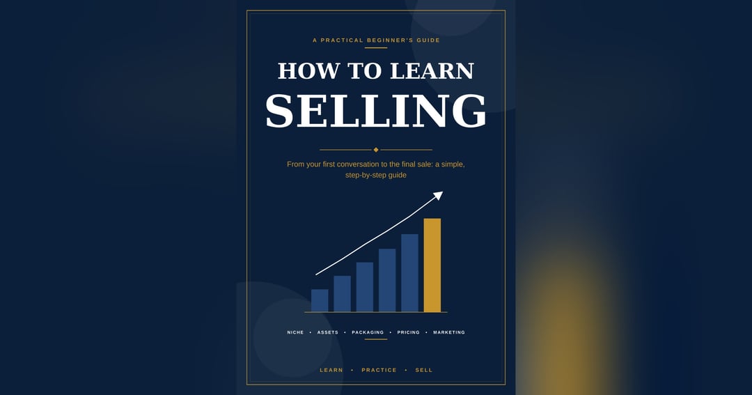 📘 HOW TO LEARN SELLING A practical beginner's guide to selling with confidence  💰 Only ₹49!  Want to start selling but don't know where to begin? This ebook shows you the simple steps, from finding the right niche to closing your first sale.  What you w