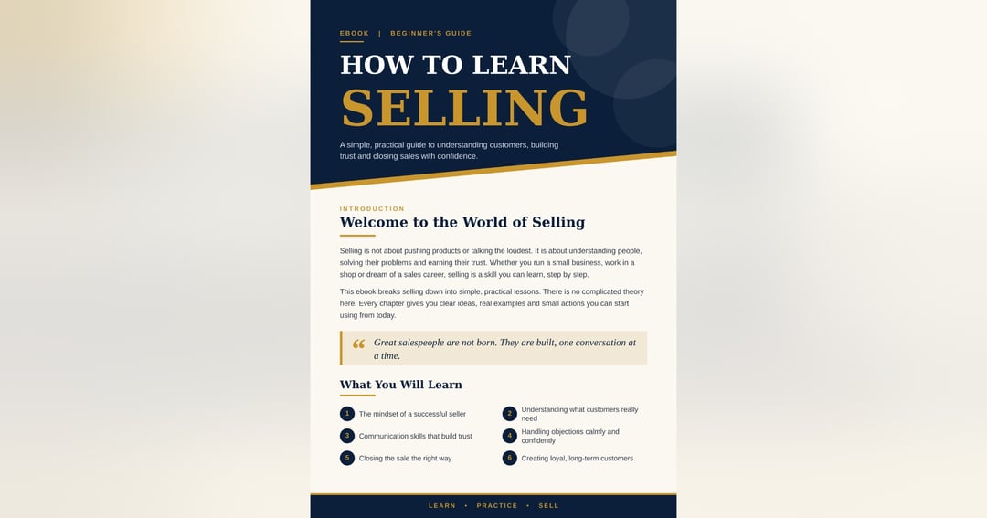 📘 HOW TO LEARN SELLING A practical beginner's guide to selling with confidence  💰 Only ₹49!  Want to start selling but don't know where to begin? This ebook shows you the simple steps, from finding the right niche to closing your first sale.  What you w, image 2