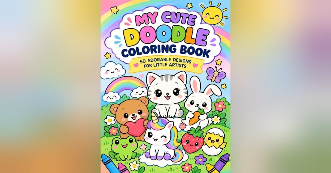Cute doodles coloring book